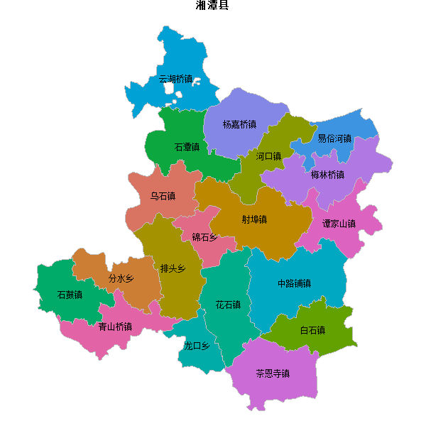 湘潭县乡镇地图JSON数据火星坐标系(gcj02).json