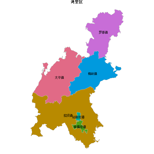 湾里区乡镇地图JSON数据百度坐标系(bd09).json