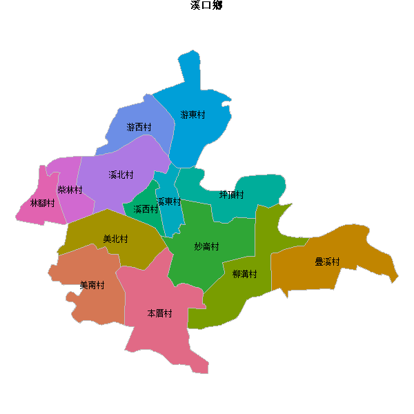 溪口鄉乡镇地图JSON数据火星坐标系(gcj02).json