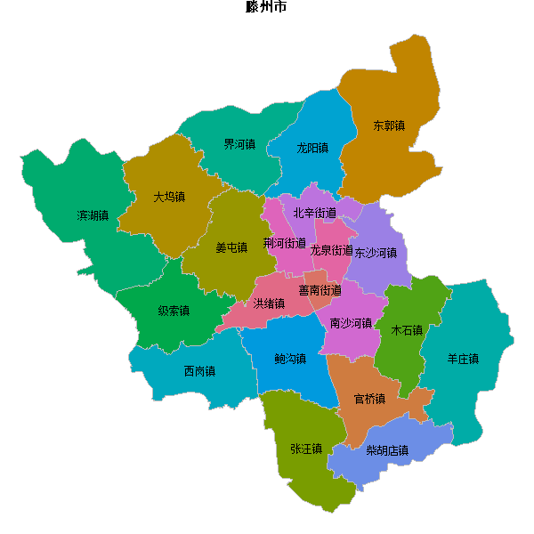 滕州市乡镇地图JSON数据百度坐标系(bd09).json