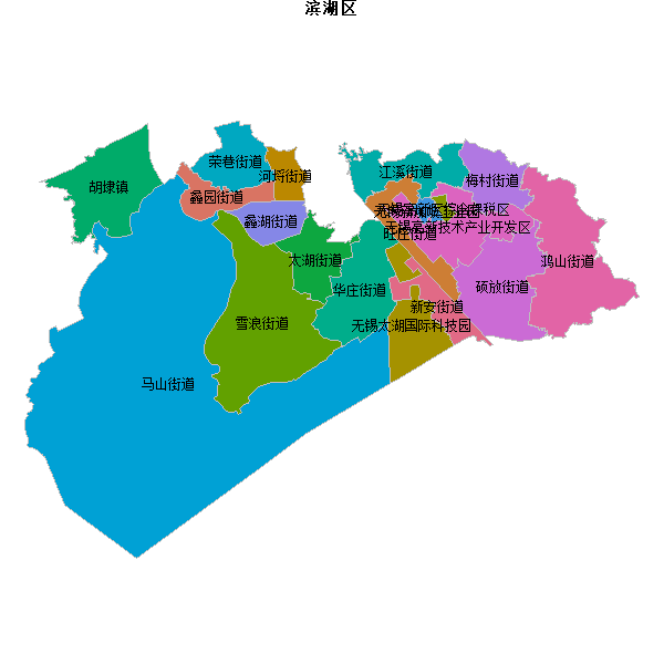 滨湖区乡镇地图JSON数据火星坐标系(gcj02).json