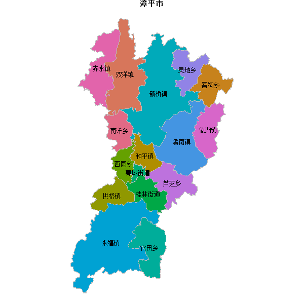 漳平市乡镇地图JSON数据火星坐标系(gcj02).json