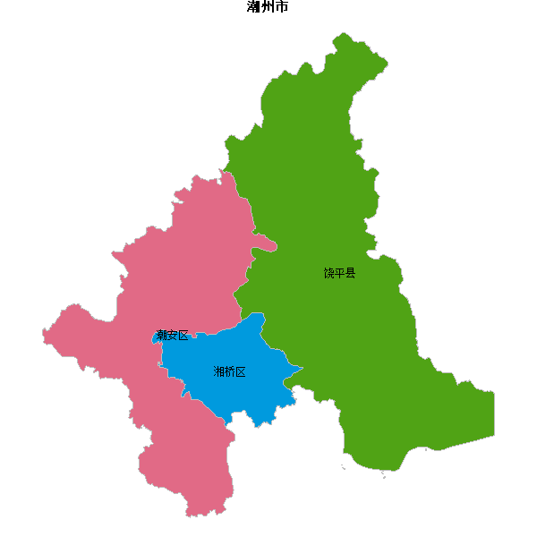 潮州市地图JSON数据火星坐标系(gcj02).json