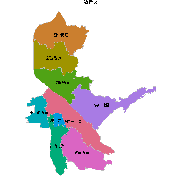 灞桥区乡镇地图JSON数据火星坐标系(gcj02).json