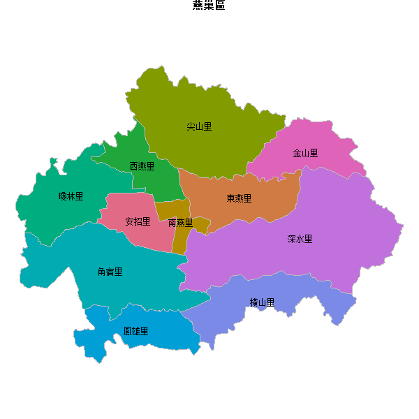 燕巢區乡镇地图JSON数据火星坐标系(gcj02).json