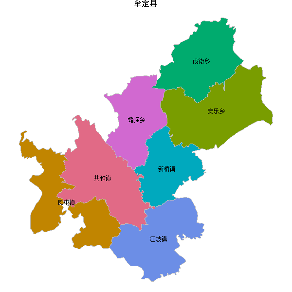 牟定县乡镇地图JSON数据火星坐标系(gcj02).json