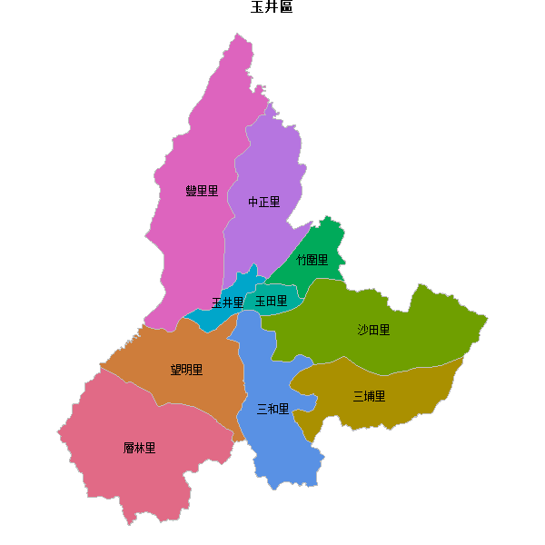 玉井區乡镇地图shp数据火星坐标系(gcj02).shp