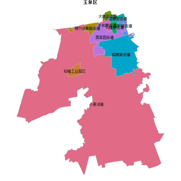 玉泉区乡镇地图JSON数据百度坐标系(bd09).json