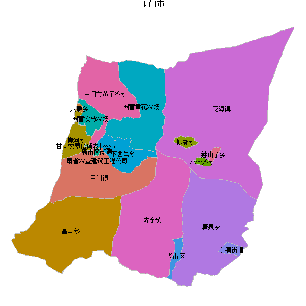玉门市乡镇地图JSON数据百度坐标系(bd09).json