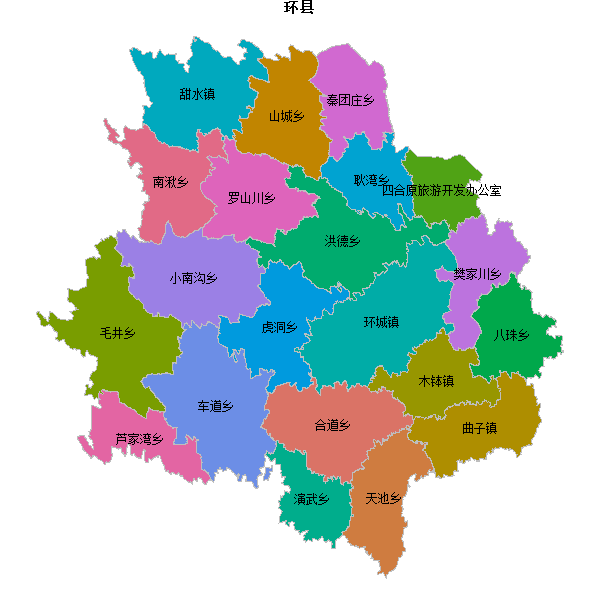 环县乡镇地图JSON数据火星坐标系(gcj02).json