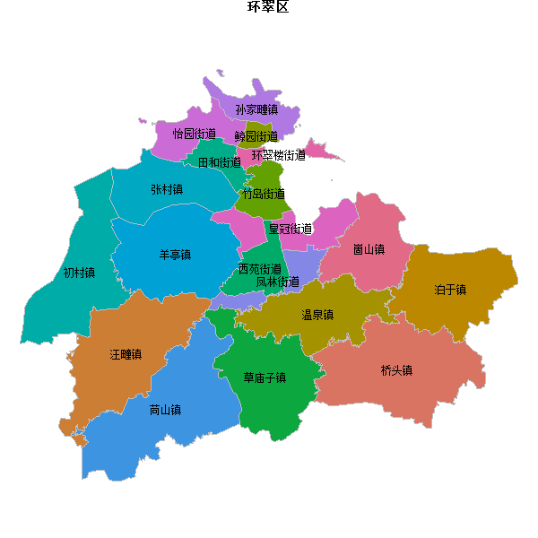 环翠区乡镇地图JSON数据百度坐标系(bd09).json