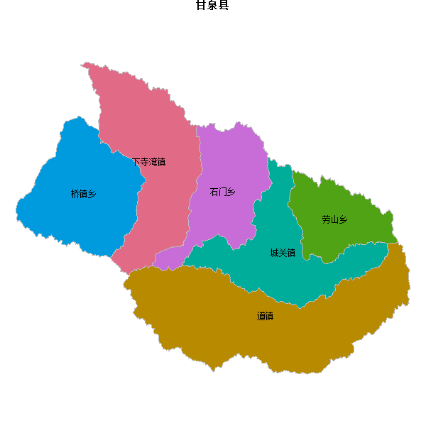 甘泉县乡镇地图JSON数据火星坐标系(gcj02).json