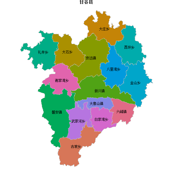 甘谷县乡镇地图JSON数据火星坐标系(gcj02).json