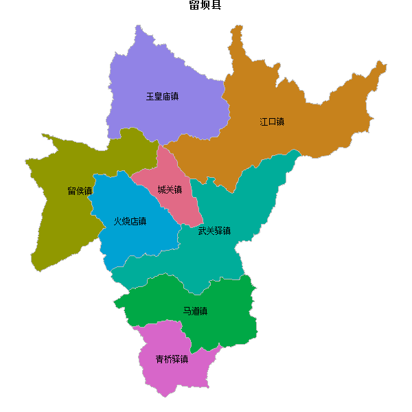 留坝县乡镇地图JSON数据火星坐标系(gcj02).json
