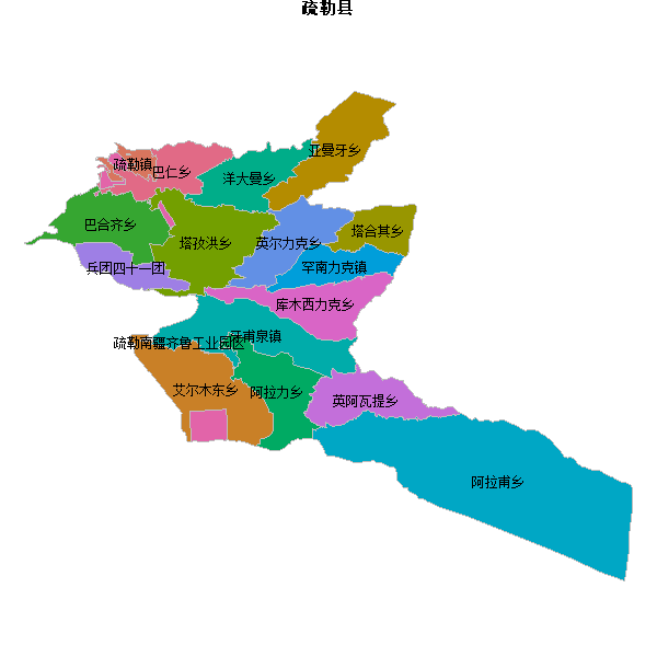 疏勒县乡镇地图JSON数据火星坐标系(gcj02).json