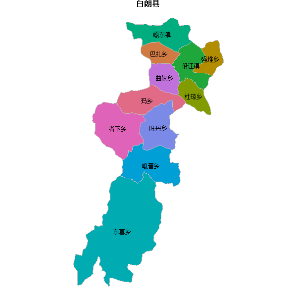 白朗县乡镇地图JSON数据火星坐标系(gcj02).json