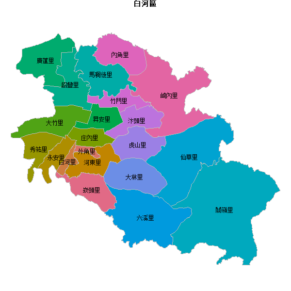 白河區乡镇地图JSON数据火星坐标系(gcj02).json