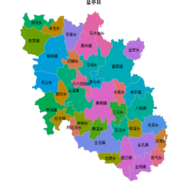 盐亭县乡镇地图JSON数据百度坐标系(bd09).json