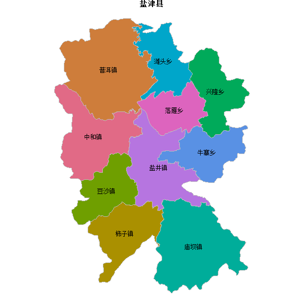 盐津县乡镇地图shp数据百度坐标系(bd09).shp