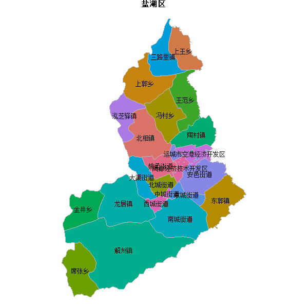 盐湖区乡镇地图JSON数据火星坐标系(gcj02).json
