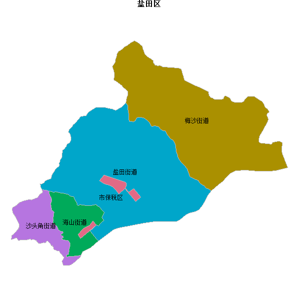 盐田区乡镇地图JSON数据火星坐标系(gcj02).json
