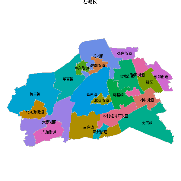 盐都区乡镇地图JSON数据火星坐标系(gcj02).json
