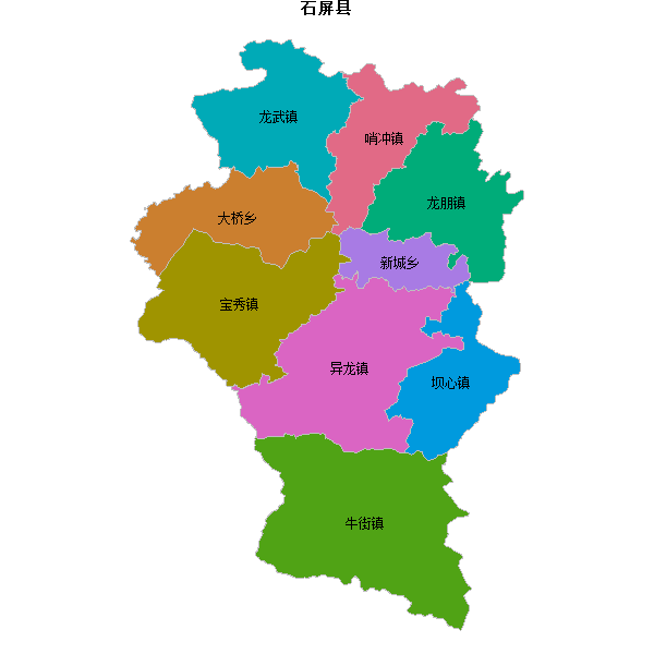 石屏县乡镇地图JSON数据火星坐标系(gcj02).json