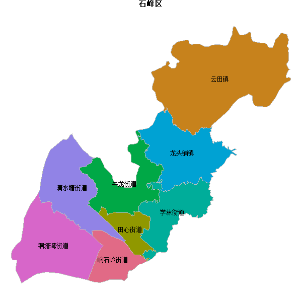 石峰区乡镇地图JSON数据火星坐标系(gcj02).json