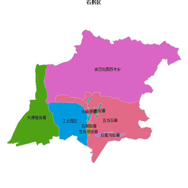 石拐区乡镇地图JSON数据火星坐标系(gcj02).json