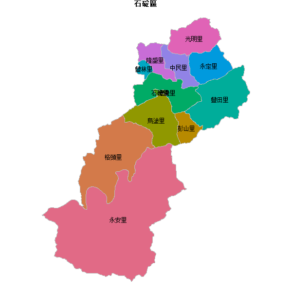 石碇區乡镇地图JSON数据火星坐标系(gcj02).json