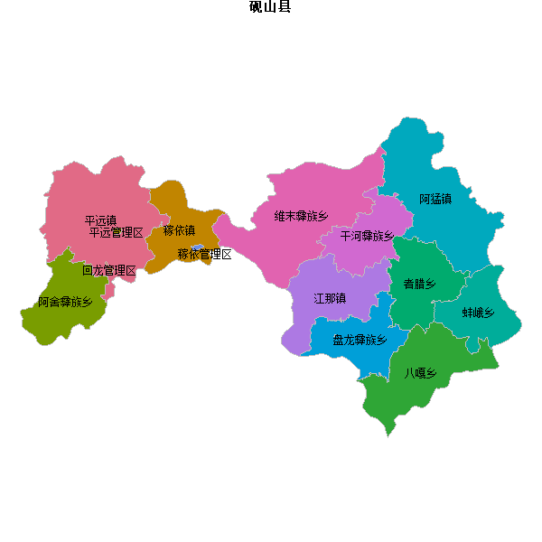 砚山县乡镇地图JSON数据百度坐标系(bd09).json
