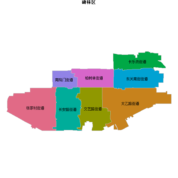 碑林区乡镇地图JSON数据火星坐标系(gcj02).json