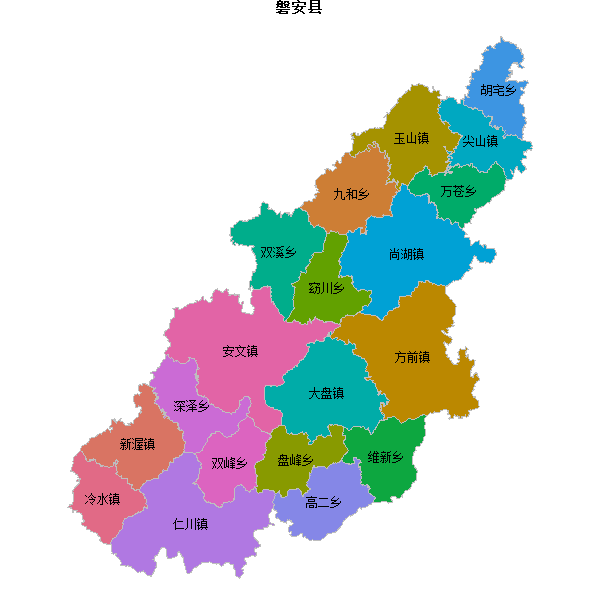 磐安县乡镇地图shp数据百度坐标系(bd09).shp