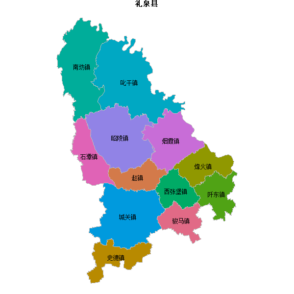 礼泉县乡镇地图JSON数据火星坐标系(gcj02).json