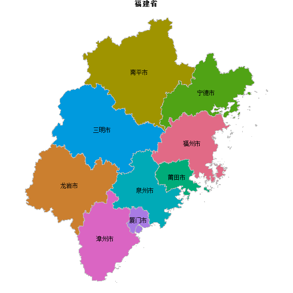 福建省地图JSON数据火星坐标系(gcj02).json