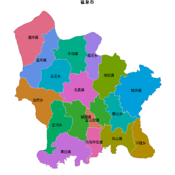 福泉市乡镇地图JSON数据火星坐标系(gcj02).json