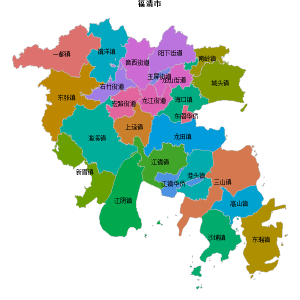 福清市乡镇地图JSON数据百度坐标系(bd09).json