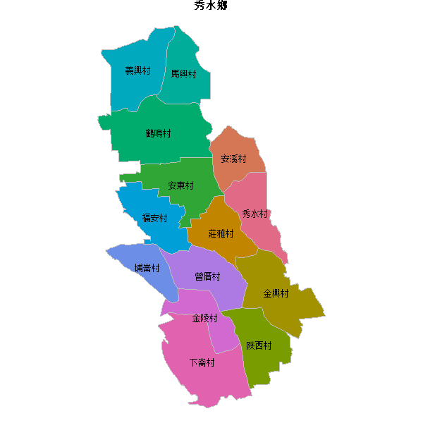 秀水鄉乡镇地图JSON数据火星坐标系(gcj02).json