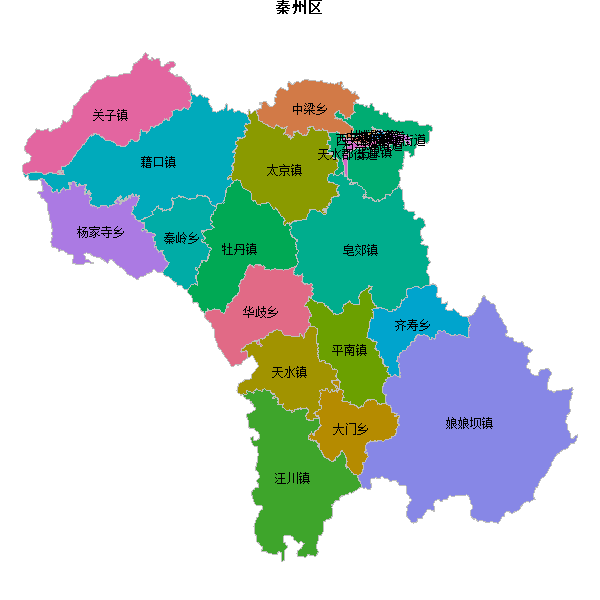 秦州区乡镇地图shp数据百度坐标系(bd09).shp