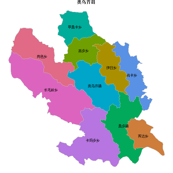 类乌齐县乡镇地图JSON数据火星坐标系(gcj02).json