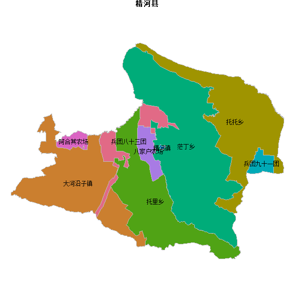 精河县乡镇地图JSON数据火星坐标系(gcj02).json