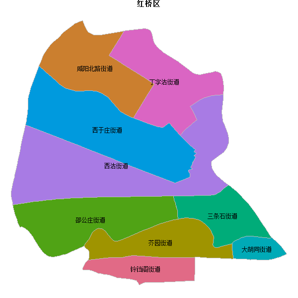 红桥区乡镇地图shp数据火星坐标系(gcj02).shp
