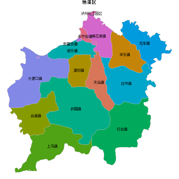 纳溪区乡镇地图JSON数据火星坐标系(gcj02).json