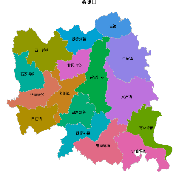 绥德县乡镇地图JSON数据火星坐标系(gcj02).json