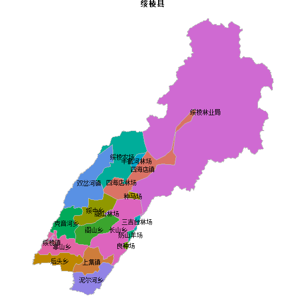 绥棱县乡镇地图JSON数据火星坐标系(gcj02).json
