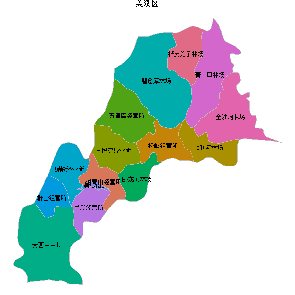 美溪区乡镇地图shp数据百度坐标系(bd09).shp