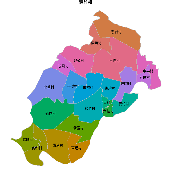 義竹鄉乡镇地图JSON数据火星坐标系(gcj02).json