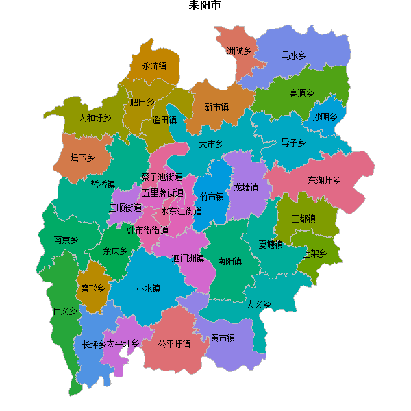 耒阳市乡镇地图JSON数据火星坐标系(gcj02).json