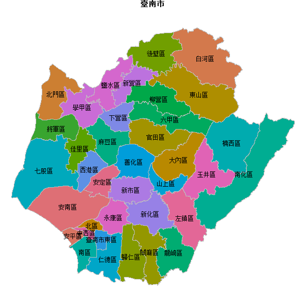 臺南市地图JSON数据火星坐标系(gcj02).json