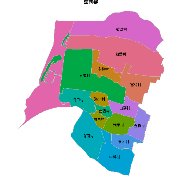 臺西鄉乡镇地图JSON数据火星坐标系(gcj02).json